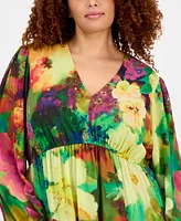 Robbie Bee Plus V-Neck Tiered Maxi Dress