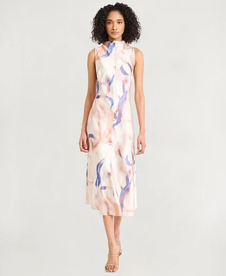 Luxely Women's Printed High-Neck Sleeveless Dress