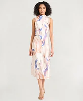 Luxely Women's Printed High-Neck Sleeveless Dress