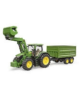 Bruder 1/16 John Deere 7R 350 Tractor with Front Loader and Trailer