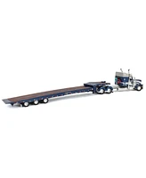 1/64 Peterbilt 389 w/ Talbert 5553T Traveling Axle Trailer Blue Dcp