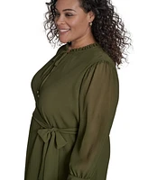 Eliza J Plus Pleated Chiffon Dress