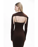 Nocturne Women's Maxi Dress with Glove Accessory