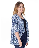 24seven Comfort Apparel Petite Elbow Length Sleeve Open Cardigan Jacket