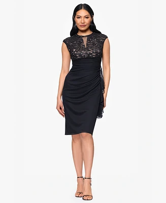 B&A By Betsy and Adam Women's Lace-Top Sheath Dress