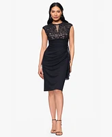 B&A By Betsy and Adam Women's Lace-Top Sheath Dress