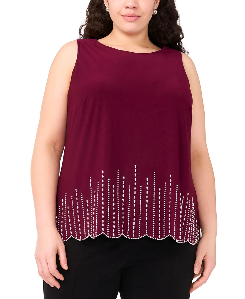 Msk Plus Round-Neck Sleeveless Top