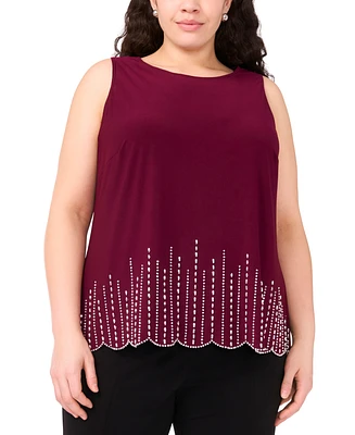 Msk Plus Round-Neck Sleeveless Top