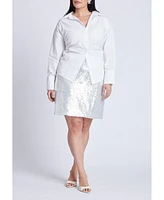 Eloquii Plus Tie Back Button Up Top