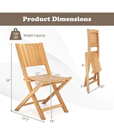2-Piece Outdoor Dining Chairs with Slatted Seat for Durable and Stylish Patio Seating