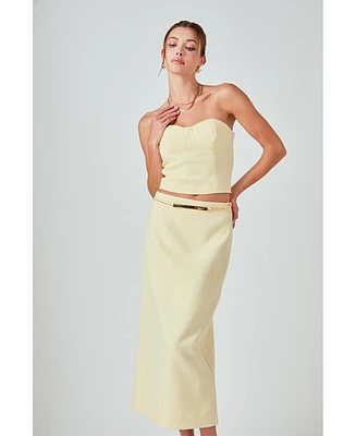 endless rose Women's Tweed Strapless Top