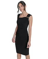 Jessica Howard Petite Sleeveless Asymmetric Sheath Dress