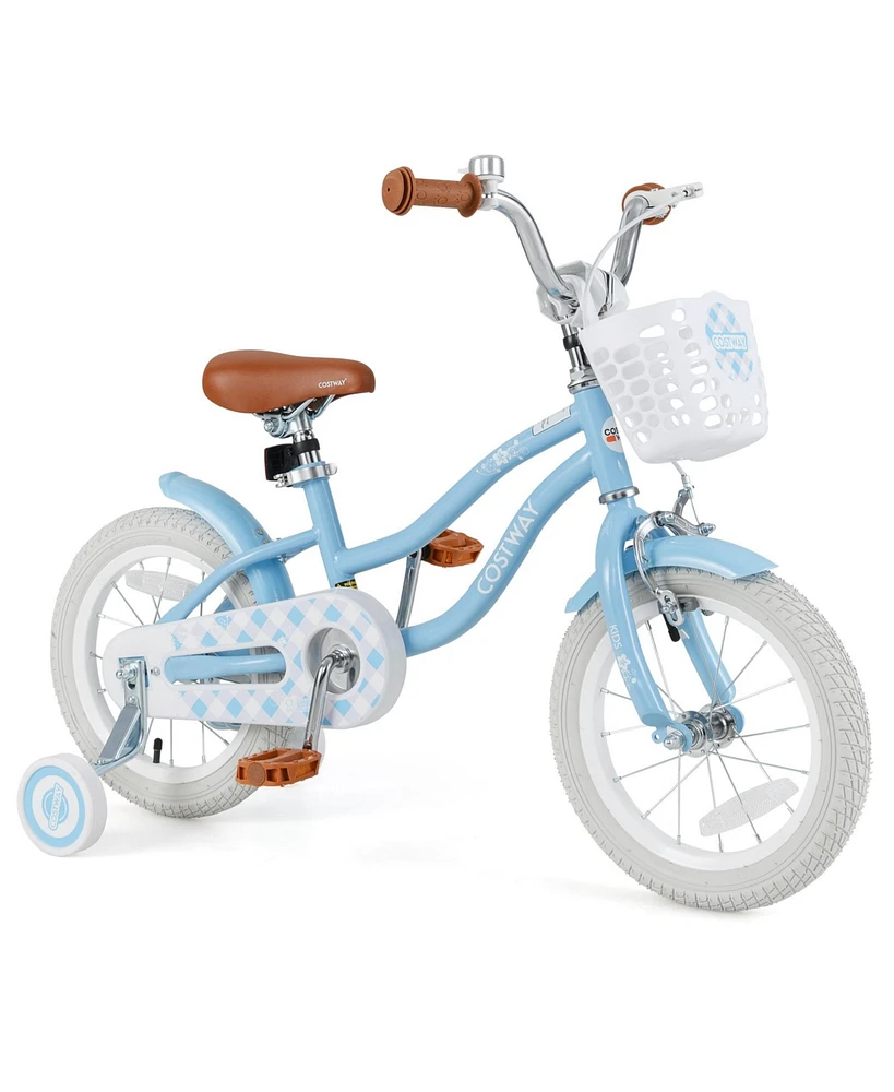 14 Inch Kids Bike with Adjustable Handlebar and Seat for 3-5 Year Old