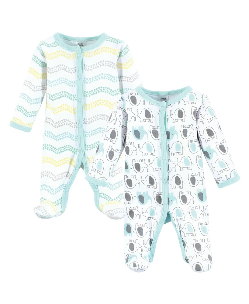 Luvable Friends Baby Boys Cotton Preemie Sleep and Play, Elephants, Preemie