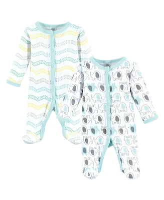 Luvable Friends Baby Boys Cotton Preemie Sleep and Play, Elephants, Preemie