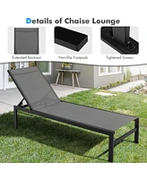 Gymax Patio Chaise Lounge Outdoor Adjustable Lounge Chair W/ 6-Position Backrest