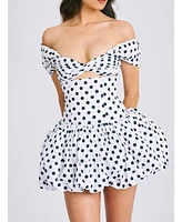 Miss Circle Women's Umika Polka Dots Bubble Hem Mini Dress