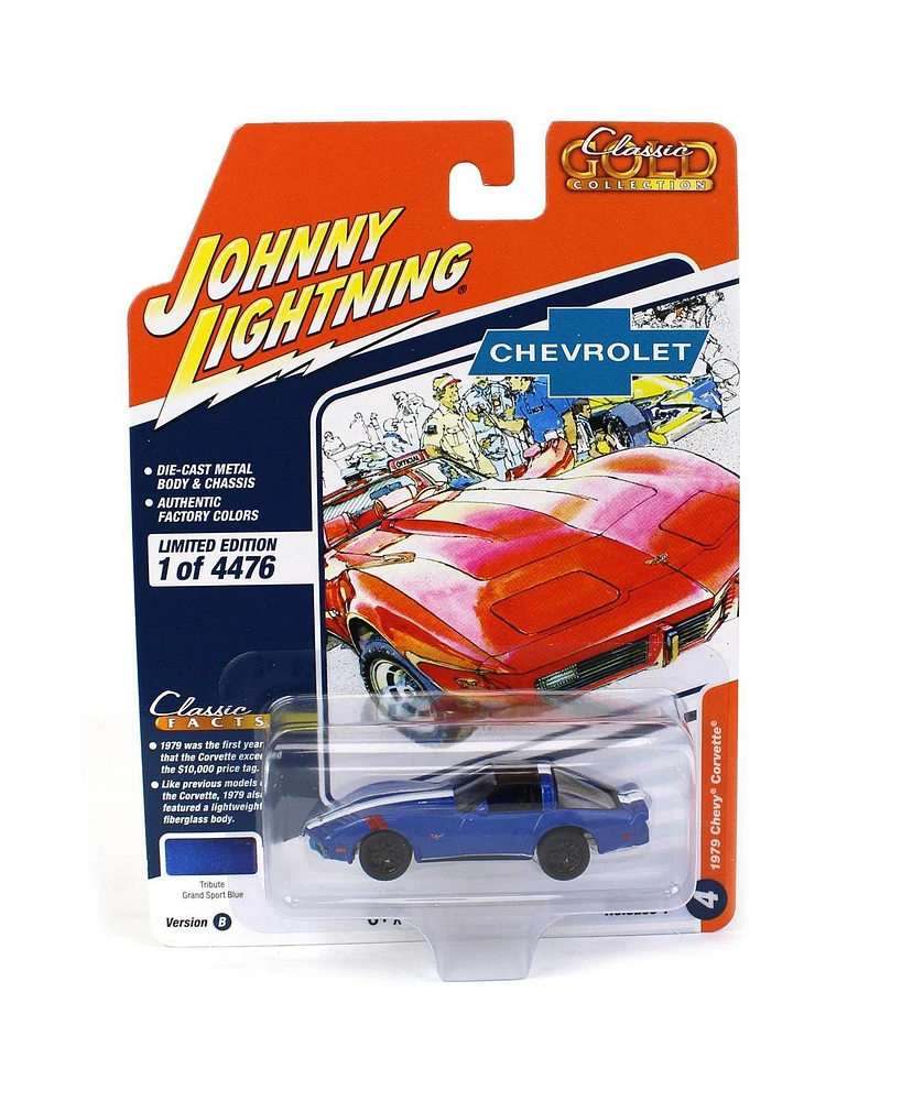 1/64 Johnny Lightning Classic Gold 1A 1979 Chevrolet Corvette Blue