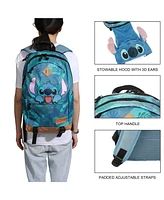 Disney Stitch Tropical Print 17.5" Hooded Backpack