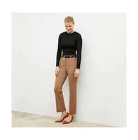 M.m.LaFleur Women's Smith Straight Trouser - Washable Wool Twill