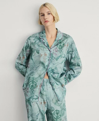Mango Women's Tropical Print Pajama Shirt