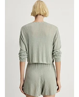 Mango Women's Openwork Detail Pajama Cardigan