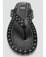 Mango Women's Die-Cut Leather Sandals