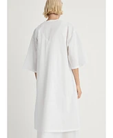 Mango Women's Lace Detail Cotton Robe