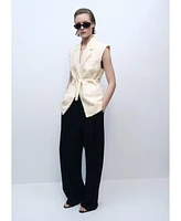 Mango Women's Belt Texture Vest