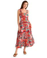 Vince Camuto Women's Printed Square-Neck Maxi Dress