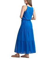 Bcx Juniors' Cotton Clip-Dot Tiered Maxi Skirt