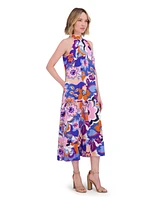 Eliza J Women's Printed Halter Midi Dress