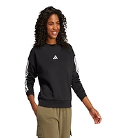 adidas Women's Essentials 3-Stripes Fleece Crew Neck Sweatshirt