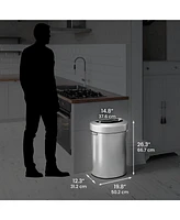 iTouchless Stainless Steel Semi-Round Open Top Trash Can