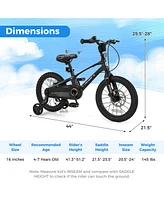 Kids Bike Lightweight with 2 Removable Training Wheels for Aged 4-7