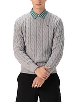 Members Only Men's Crew Neck Cable Knit Sweater