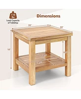 Square Side Table with Open Shelf for Small Spaces – Compact and Functional Storage Solution
