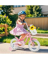 Kids Bike with Training Wheels and Front Basket for Boys and Girls Ages 3–4