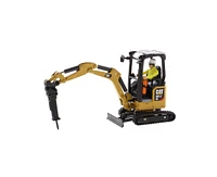 Cat Caterpillar 301.7 Cr Next Generation Mini Hydraulic Excavator with Work Tools and Operator High Line Series 1/50 Model by Diecast Masters