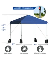 Gymax 8x8 Ft Pop up Canopy Tent Shelter Wheeled Carry Bag 4 Canopy Sand Bag