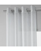 Half Price Drapes Aspen White Grommet Textured Faux Linen Sheer Curtain