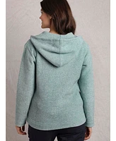 Weird Fish Women's Alisa 1/4 Zip Snow Marl Fleece Hoodie