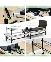 Er Kang 91" Adjustable Height Pilates Reformer – Piano Wire Springs, Jump Board, Foldable Design