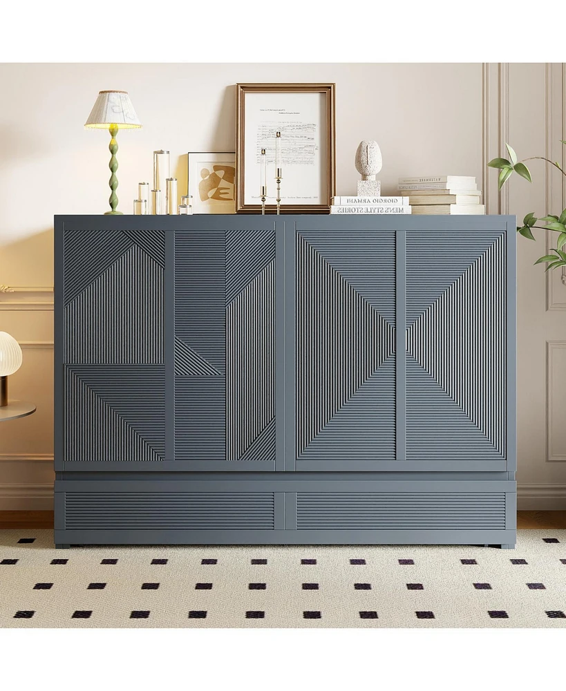 Queen Size Murphy Bed with Large Drawer,Usb Ports and