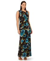 Adrianna Papell Women's Floral-Print Ruffled Gown