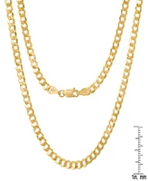 Steeltime Unisex 14K Gold Plated Diamond Cut Curb Link Chain Necklace