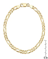 Steeltime Men's 14K Gold Plated Sterling Silver Figaro Link Chain Bracelet