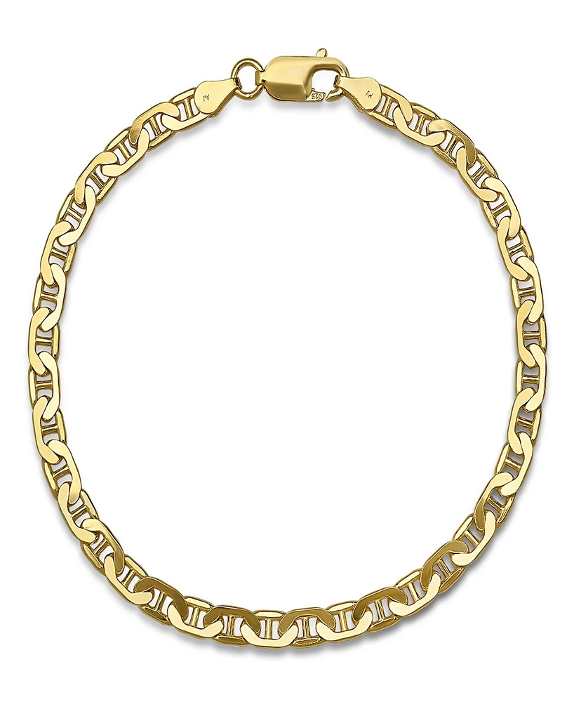 Steeltime Unisex 14K Gold Plated Sterling Silver 120 Mariner Superflat 8.5" Bracelet