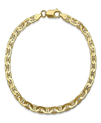 Steeltime Unisex 14K Gold Plated Sterling Silver 120 Mariner Superflat 8.5" Bracelet