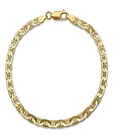 Steeltime Unisex 14K Gold Plated Sterling Silver 120 Mariner Superflat 8.5" Bracelet